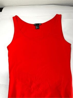 Women's Red Tank Top size S Small Sleeveless Scoopneck H&M Basic Summer